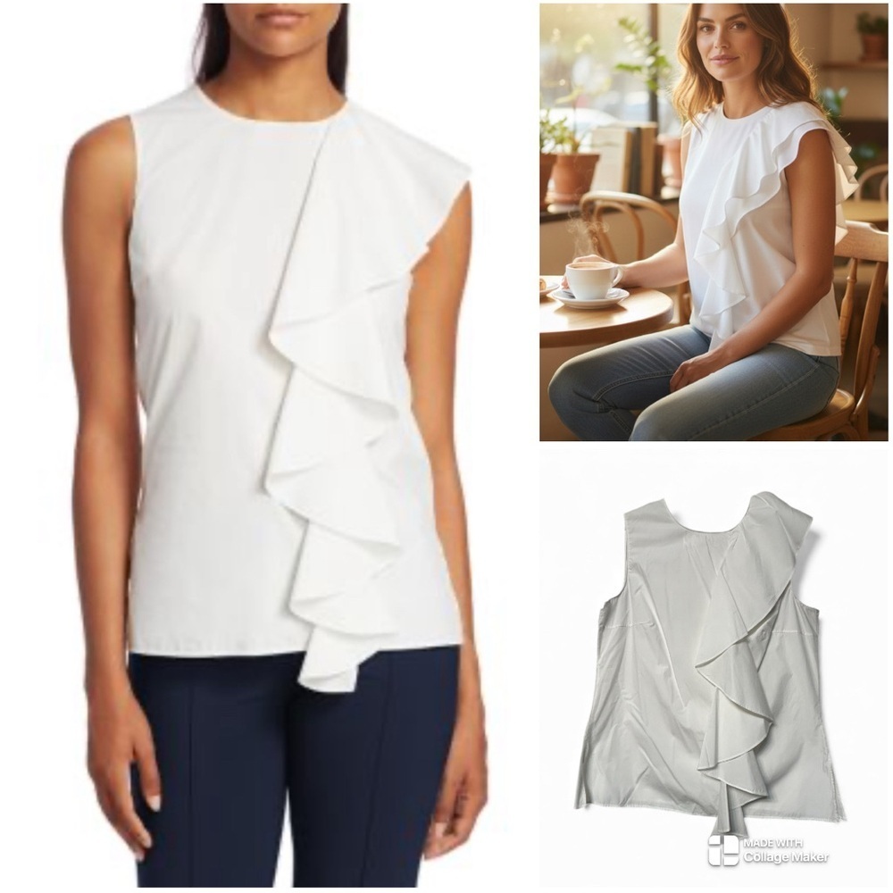 Akris Punto ruffled sleeveless top